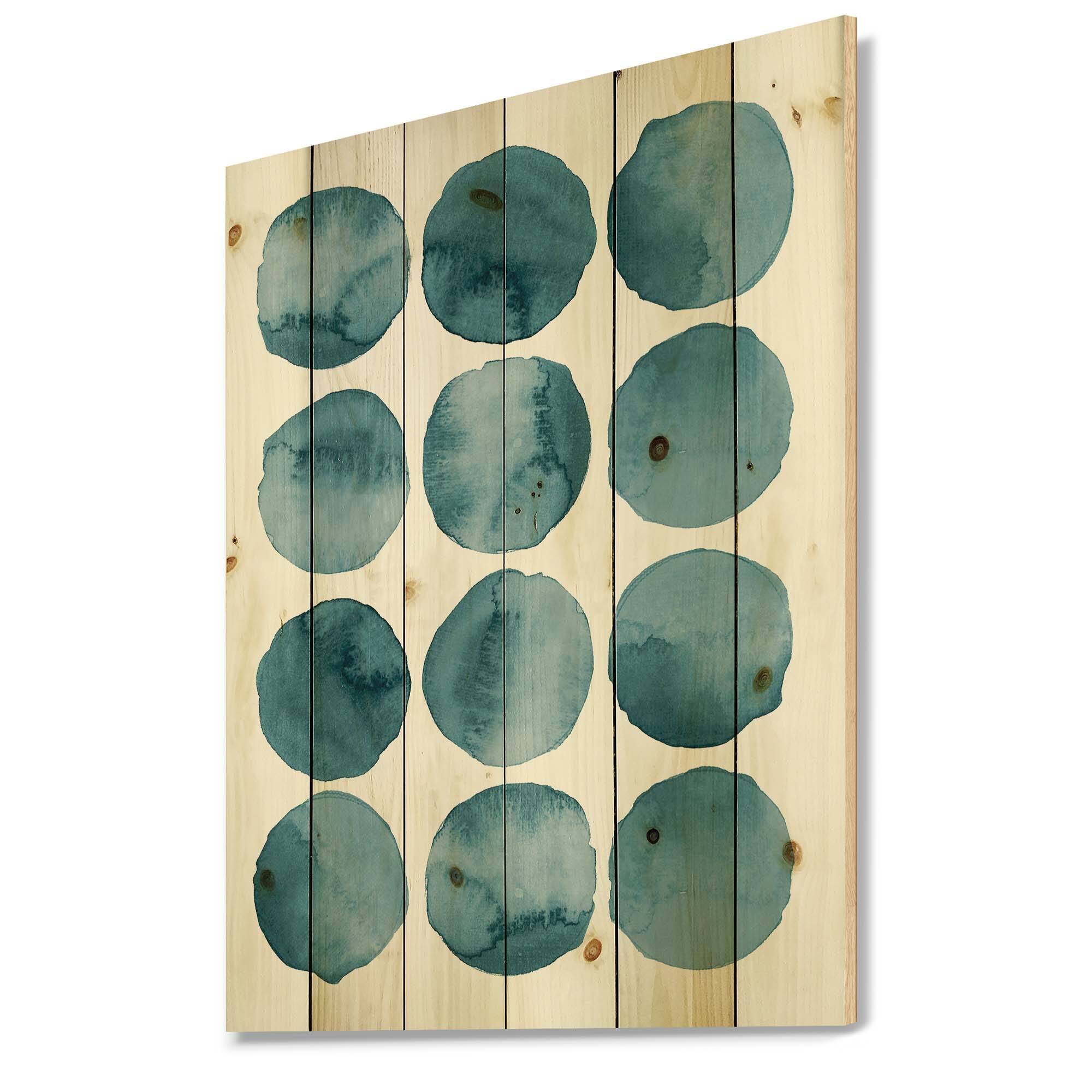 Designart - Aquamarine Circles Blue Geometric Elements